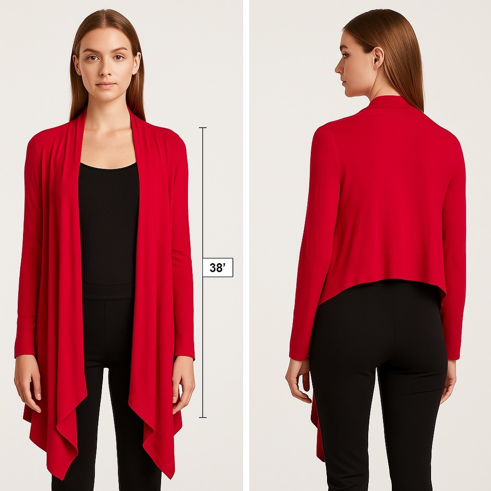 BCBGMaxAzria Bold Red Women's Silk Blend Knit Shrug
